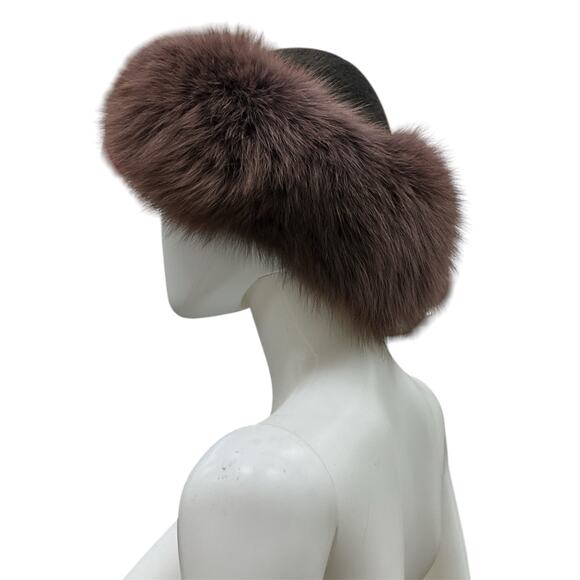 Vintage Felt Top Trapper Hat with Fox Fur and Gem Embellishment - Picture 3 of 6